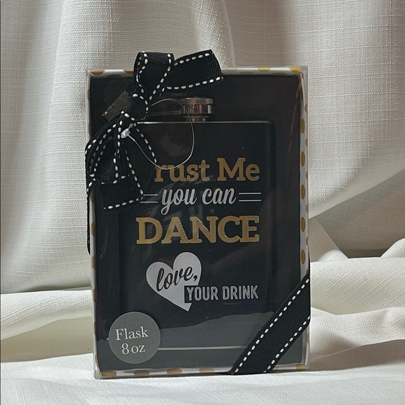 Accessories - Black Flask with Gold and White Text